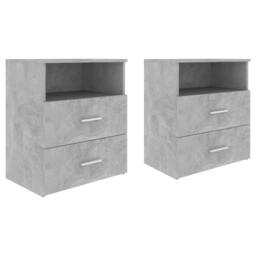 Berkfield Home Bed Cabinets 2 pcs Concrete Grey 50x32x60cm - Size: 50 x 32 x 60 cm - thumbnail 1