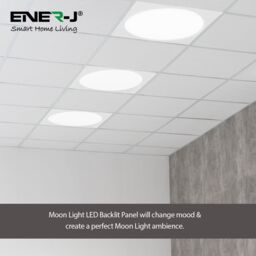 ENER-J Moon Light LED Backlit Panel Light, 60x60cms, 3400 lumens, 3 Years warranty, 6000K in White - Size: 25 cm diameter x 19 cm high - thumbnail 3