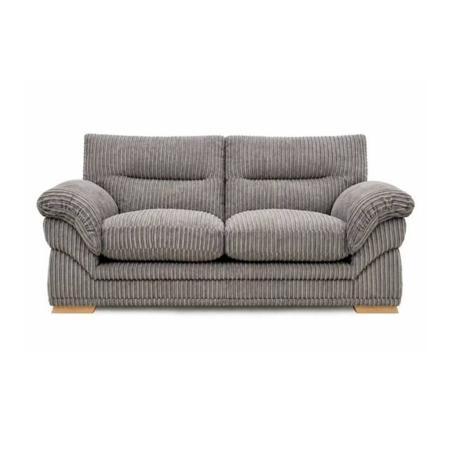 Bliss Furniture Amalfi 2 Seater Claude Sofa Modern Plush Fabric in Grey - Size: 2 Pack - image 1