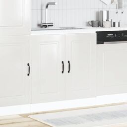 Berkfield Home Sink Base Cabinet Kalmar High Gloss White 80x46x81.5 cm Engineered Wood - thumbnail 3
