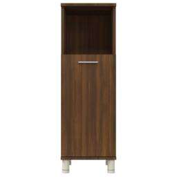 Berkfield Home Spacious Bathroom Cabinet Brown Oak 30x30x95 cm Engineered Wood - Size: 30 x 30 x 95 cm - thumbnail 7