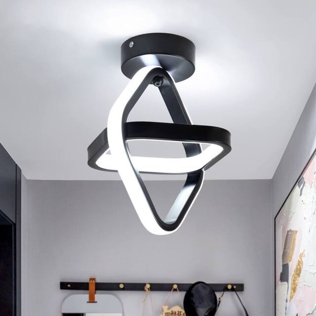 Pheashine Sleek LED Ceiling Light 22W Square Cross Design Black 22x25cm - Size: 22x25 cm - image 1