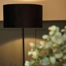 ValueLights Tavel Brushed Matt Black Floor Lamp Light with Velvet Shade - Size: 18 inches - thumbnail 4