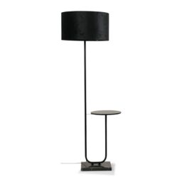 ValueLights Tavel Brushed Matt Black Floor Lamp Light with Velvet Shade - Size: 18 inches - thumbnail 2