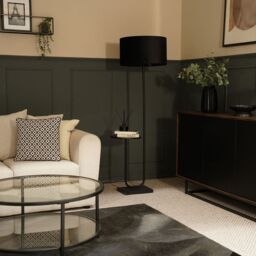 ValueLights Tavel Brushed Matt Black Floor Lamp Light with Velvet Shade - Size: 18 inches - thumbnail 5