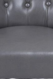 Modernique A Pair (x2) Leather Aire High Back Dining Chairs with Chrome Legs in Grey - thumbnail 4