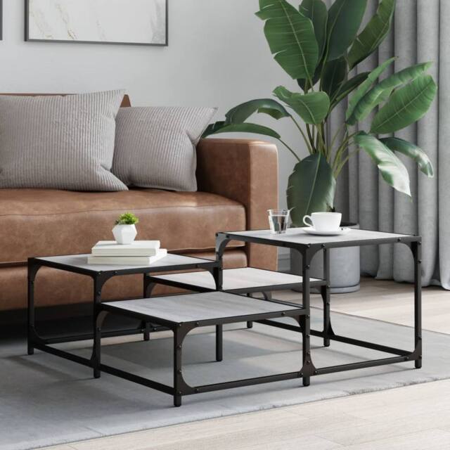 Berkfield Home Durable Coffee Table Grey Sonoma 87.5x87.5x40 cm Engineered Wood - image 1