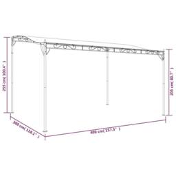 Berkfield Home Canopy Cream 4x3 m 180 g/m ² Fabric & Steel in Beige - thumbnail 9