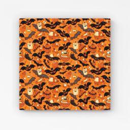 Warren Reed - Designer Candy-Filled Treat Bags & Bats Canvas in Orange - Size: w10 inch x h10 inch - thumbnail 1