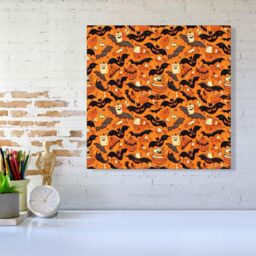 Warren Reed - Designer Candy-Filled Treat Bags & Bats Canvas in Orange - Size: w10 inch x h10 inch - thumbnail 2