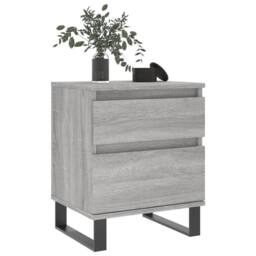 Berkfield Home Modern Bedside Cabinet Grey Sonoma 40x35x50 cm Engineered Wood - Size: 40 x 35 x 50 cm - thumbnail 4