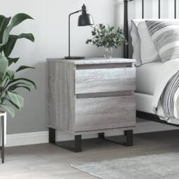 Berkfield Home Modern Bedside Cabinet Grey Sonoma 40x35x50 cm Engineered Wood - Size: 40 x 35 x 50 cm - thumbnail 2