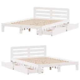 Berkfield Home Decorative Bed Frame without Mattress White 150x200 cm King Size - thumbnail 9
