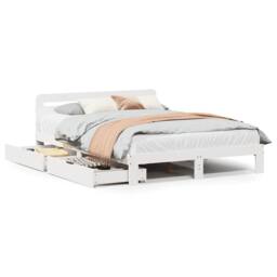 Berkfield Home Decorative Bed Frame without Mattress White 150x200 cm King Size - thumbnail 3