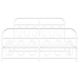 Berkfield Home Metal Bed Frame without Mattress with Footboard White 135x190cm - Size: 135x190 cm - thumbnail 4