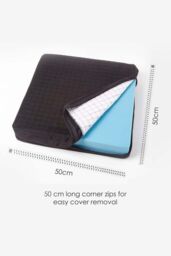 Homescapes Suede Orthopaedic Foam Armchair Booster Cushion in Black - Size: 50 cm x 50 cm - thumbnail 6