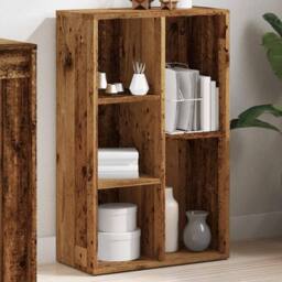 Berkfield Home Classic Book Cabinet Old Wood 50x25x80 cm Engineered Wood in Brown - Size: 50 x 25 x 80 cm - thumbnail 4
