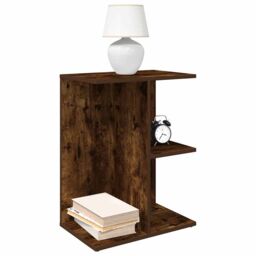 Berkfield Home Bedside Tables 2 pcs Smoked Oak 46.5x29x61 cm Engineered Wood in Brown - thumbnail 1