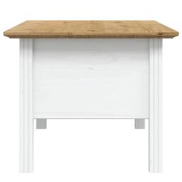 Berkfield Home Coffee Table BODO White & Brown 100x55x45 cm Solid Wood Pine - Size: 100 x 55 x 45 cm - thumbnail 5