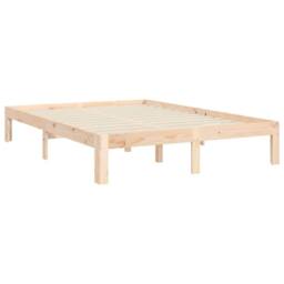 Berkfield Home Bed Frame with Headboard 140x190 cm Solid Wood in Natural - thumbnail 9
