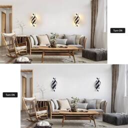 Goeco LED Wall Lamp 22W Curved Design Bedroom Wall Lights 3000K Black - thumbnail 7