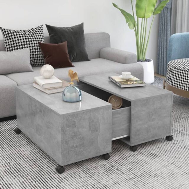 Berkfield Home Coffee Table Concrete Grey 75x75x38 cm Engineered Wood - Size: 75 x 75 x 38 cm - image 1