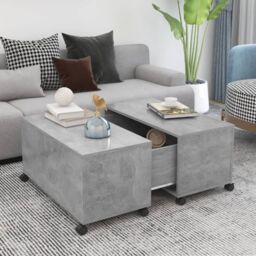 Berkfield Home Coffee Table Concrete Grey 75x75x38 cm Engineered Wood - Size: 75 x 75 x 38 cm - thumbnail 1