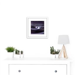 Artery8 Space NASA Binary Star System Concept Illustration 8X8 Inch Square Wooden Framed Wall Art Print Picture with Mount in White - thumbnail 2