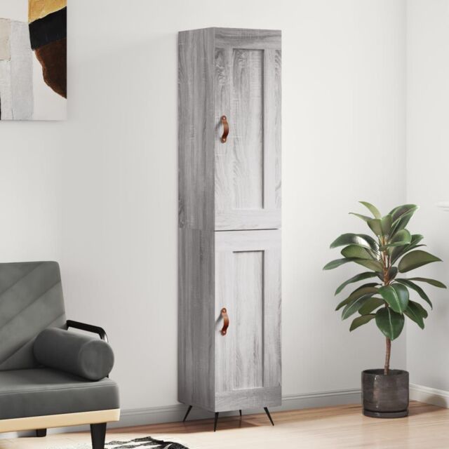 Berkfield Home Highboard Grey Sonoma 34.5x34x180 cm Engineered Wood - image 1