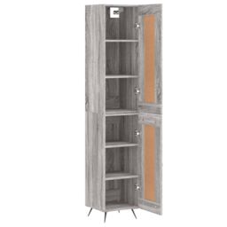 Berkfield Home Highboard Grey Sonoma 34.5x34x180 cm Engineered Wood - thumbnail 4