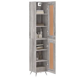 Berkfield Home Highboard Grey Sonoma 34.5x34x180 cm Engineered Wood - thumbnail 3