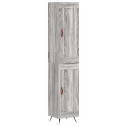 Berkfield Home Highboard Grey Sonoma 34.5x34x180 cm Engineered Wood - thumbnail 2