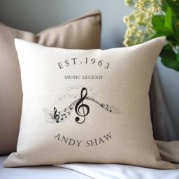 Aye Do Gifts Personalised Musicians Cushion Gift in Cream - Size: 40 cm x 40 cm
