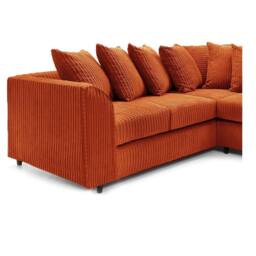 Furniture 786 Hannah Jumbo Cord Scatter Back 2c2 Corner Sofa in Orange - thumbnail 3