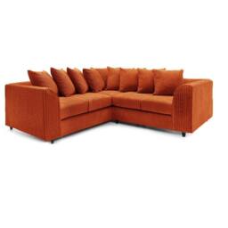 Furniture 786 Hannah Jumbo Cord Scatter Back 2c2 Corner Sofa in Orange - thumbnail 2