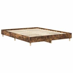 Berkfield Home Bed Frame No Mattress Smoked Oak 150x200 cm King Size Engineered Wood in Brown - thumbnail 7