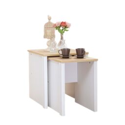 Comfy Living Ltd Wooden Nest Of Tables in White - thumbnail 2
