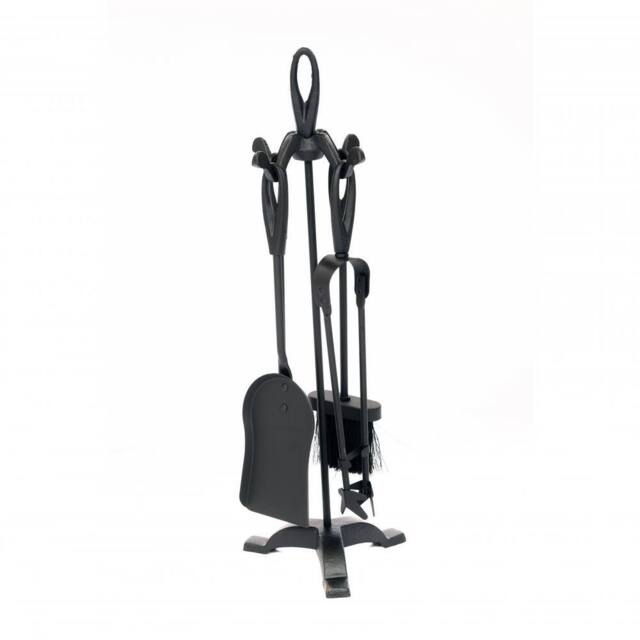 Oypla Fireplace 5 Piece Companion Set Poker Shovel in Black - image 1