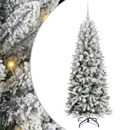 Berkfield Home Artificial Christmas Tree with 150 LEDs White 63 x 63 x 150 cm - thumbnail 2