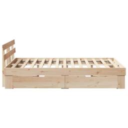 Berkfield Home Bed Frame with Drawers - 135 x 190 cm - Solid Pine Wood in Beige - thumbnail 9