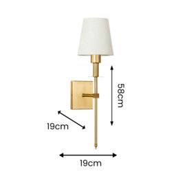 ValueLights Kincaid Rechargeable Single Easy Fit Dimmable Remote Control Wall Light with Shade in Metallic Gold - thumbnail 5