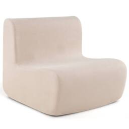 Costway Bean Bag Chair Ergonomic Lazy Floor Sofa Chair Comfy Reading Couch in Beige - thumbnail 2