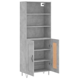 Berkfield Home Highboard Concrete Grey 69.5x34x180 cm Engineered Wood - thumbnail 4