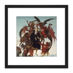 Artery8 Michelangelo Buonarroti The Torment Of Saint Anthony Cropped 8X8 Inch Square Wooden Framed Wall Art Print Picture with Mount in Black - thumbnail 1