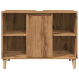 Berkfield Home Bathroom Cabinet Artisian Oak 80x33x60 cm Engineered Wood in Brown - Size: 80 x 33 x 60 cm - thumbnail 5