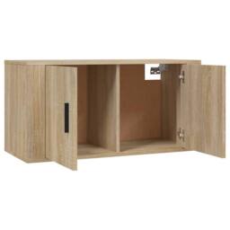 Berkfield Home Wall-mounted TV Cabinets 2 pcs Sonoma Oak 80x34.5x40 cm in Light Tan - thumbnail 5