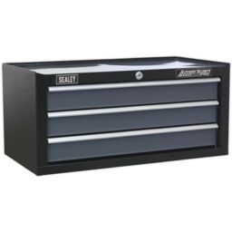 Loops 605 x 310 x 275mm BLACK 3 Drawer MID-BOX Tool Chest Lockable Storage Cabinet - thumbnail 4