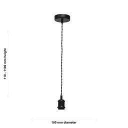 First Choice Lighting Flex -Black Retro Ceiling Pendant Flex Kit for Easy Fit Shades in Black - thumbnail 4