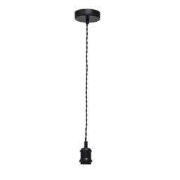 First Choice Lighting Flex -Black Retro Ceiling Pendant Flex Kit for Easy Fit Shades in Black - thumbnail 1