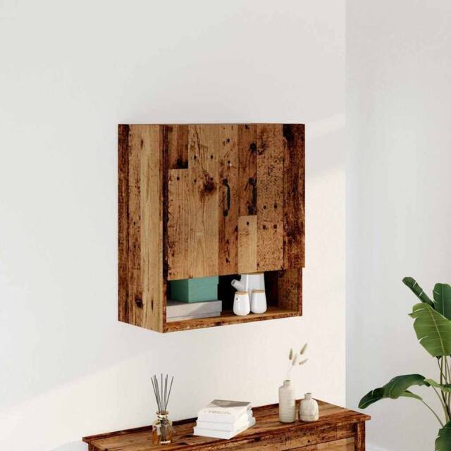 Berkfield Home Wall Cabinet Old Wood 60x31x70 cm Engineered Wood in Brown - Size: 60 x 31 x 70 cm - image 1